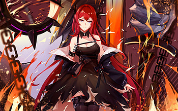 Surtr, , fire flames, ArKnights, manga, protagonist, ArKnights characters, Surtr ArKnights HD wallpaper