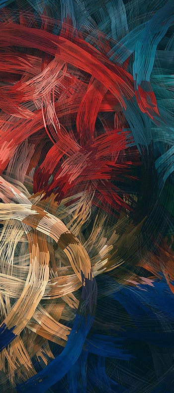 Brush strokes, red, orange, blue, , clean, galaxy, colour, abstract, digital art, s8,. Abstract , , Oneplus HD phone wallpaper
