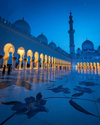 Grand masque abu dhabi, sky, world HD phone wallpaper