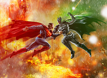 Son Of Krypton Vs Bat Of Gotham, batman, superman, superheroes, artwork, digital-art, artstation HD wallpaper