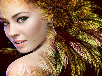 Ornament, fantasy, colors, beautiful, look, woman, female, nice HD wallpaper