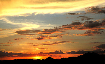 Nature, Sunset, Sky, Mountains, Clouds, Horizon HD wallpaper