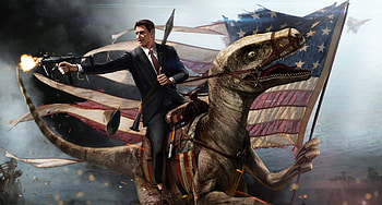 Ronald Reagan, Velociraptor HD wallpaper