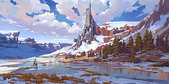 Mystic Fortress: Fantasy Castle in Snowy Realm, fantasy, castle HD wallpaper