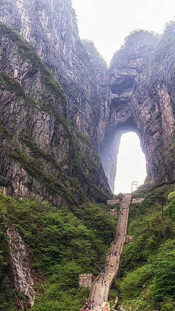 Tianmen cave, Tianmen mountain national park, Hunan province HD phone wallpaper