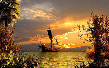 Transport, Landscape, Ships HD wallpaper