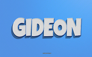 Gideon, blue lines background, with names, Gideon name, male names, Gideon greeting card, line art, with Gideon name HD wallpaper