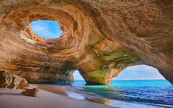 Amazing Beach, Rock, Cave, Portugal, Coast HD wallpaper