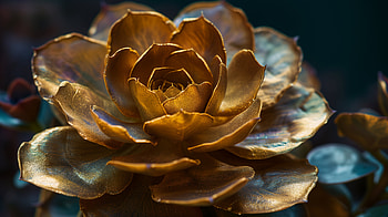 Golden Succulent -, succulent, flower, golden, plant, nature HD wallpaper