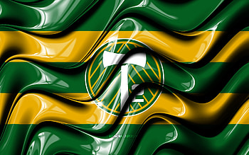 Portland Timbers 2 flag, , green and yellow 3D waves, USL, american soccer team, Portland Timbers 2 logo, football, soccer, Portland Timbers 2 FC HD wallpaper