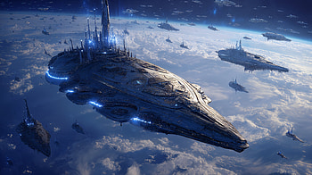 Starborne Leviathan — Sci‑Fi Capital Ship, Sci Fi, spaceship, planet HD wallpaper
