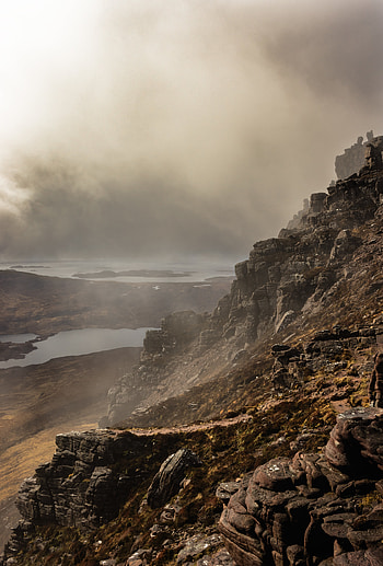 Nature, Rock, Fog, Precipice, Break, Stone HD phone wallpaper