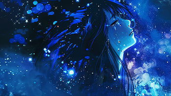 Blue Aesthetic Sad Anime Girl Crying -, Anime, anime girl, sad, crying, blue aesthetic, sad anime HD wallpaper
