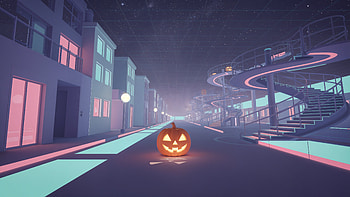 Neon Jack: Minimal Halloween —, Jack-o'-lantern HD wallpaper