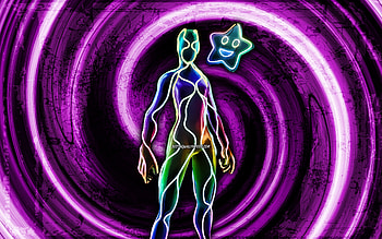 Flow, purple grunge background, Fortnite, vortex, Fortnite characters, Flow Skin, Fortnite Battle Royale, Flow Fortnite HD wallpaper