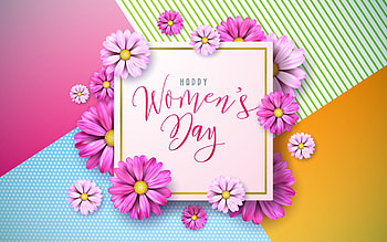:), flower, blue, pink, 8, card, women, orange, march HD wallpaper