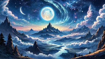 Night Sky, planet, mountain, night, sky, space HD wallpaper