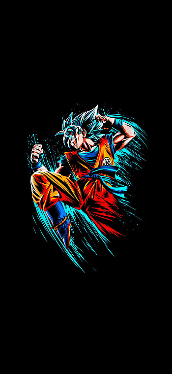 Goku, electric blue, art HD phone wallpaper