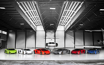 Auto Hangar, jet, luxury, cars, private, hangar, auto, chopper HD wallpaper