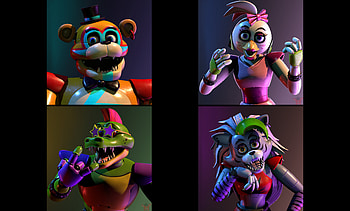 Glamrock Freddy (Five Nights at Freddy's), Roxanne Wolf (Five Nights at Freddy's), video game, Five Nights at Freddy's: Security Breach, Five Nights at Freddy's HD wallpaper