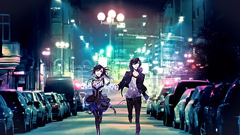 2885 Anime boy girl running city HD wallpaper