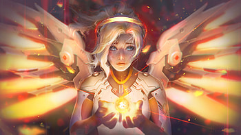 Mercy Angel Overwatch Fantasy, mercy-overwatch, overwatch, games, xbox-games, ps-games, pc-games, deviantart, angel HD wallpaper