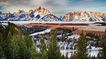 winter mountains, winter, fun, cool, nature, mountains HD wallpaper