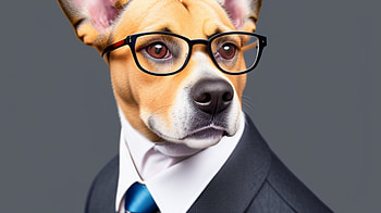 A handsom dog with glasses, AI Art, cute, tie, suit, glasses, Animal, dog HD wallpaper