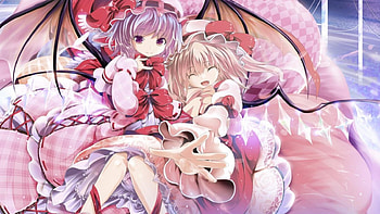 Touhou, anime, manga, remilia scarlet, flandre scarlet HD wallpaper
