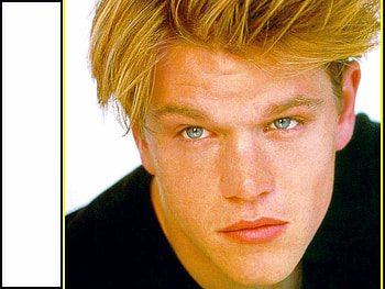 Matt Damon, blond, blue eyes, actor, lips, look, male, hair HD wallpaper