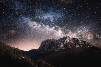 Our Planet, sky, amazing, stars, mountains HD wallpaper