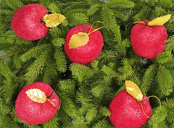 Holidays, New Year, Apples, Christmas, Holiday, Branches, Needles, Christmas Decorations, Christmas Tree Toys, Christmas Tree HD wallpaper