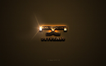 De Tomaso golden logo, artwork, brown metal background, De Tomaso emblem, creative, De Tomaso logo, brands, De Tomaso HD wallpaper