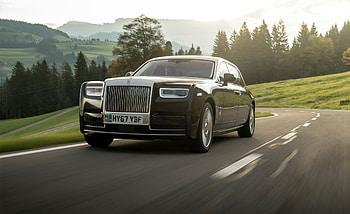 Black, Rolls-Royce Phantom, on road HD wallpaper