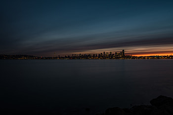 Cities, Usa, Shore, Bank, Night City, City Lights, United States, Panorama, Seattle HD wallpaper