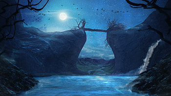 Beautiful Night Scenery , scenery, night, artist, artwork, digital-art, deviantart HD wallpaper