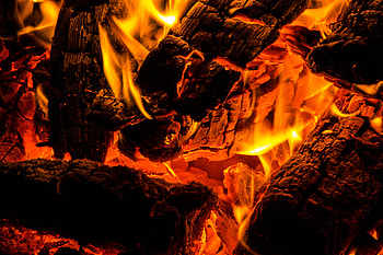 Fire, Bonfire, Coals, Dark, Flame HD wallpaper
