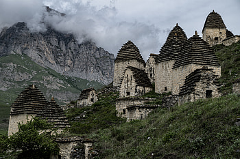 Burial vaults in the City of Dead: Dargavs, North Ossetia, Russia, man made, Necropolis HD wallpaper