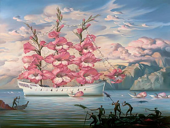 Ship of Change, flowers, shop, people, ocean HD wallpaper