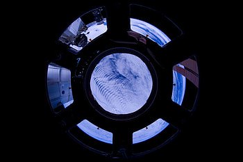 Universe, Clouds, Miscellanea, Miscellaneous, Porthole, Satellite HD wallpaper