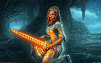 Girls, Fantasy, Swords HD wallpaper