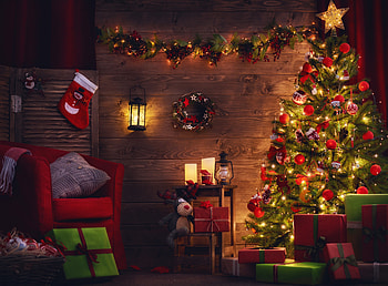 Christmas tree, holiday, decorations, gifts HD wallpaper