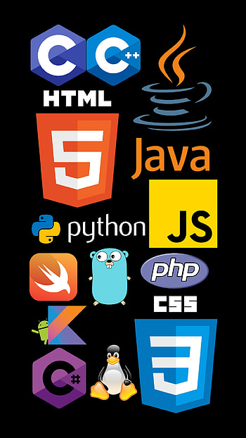 Languages in Black, technology, programming HD phone wallpaper