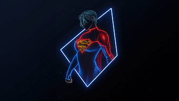 Supergirl Sasha Calle Neon Artwork, supergirl, sasha-calle, superheroes, artwork, artist, digital-art, neon HD wallpaper