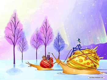 Digital art winter, winter, digital, art, tree HD wallpaper