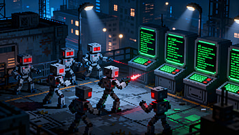AI Uprising, Pixel Art, Soldier, Computer, Cyberpunk HD wallpaper