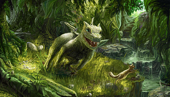 Nature, Squirrel, Fantasy, Greens, Dragon, Game, Small HD wallpaper