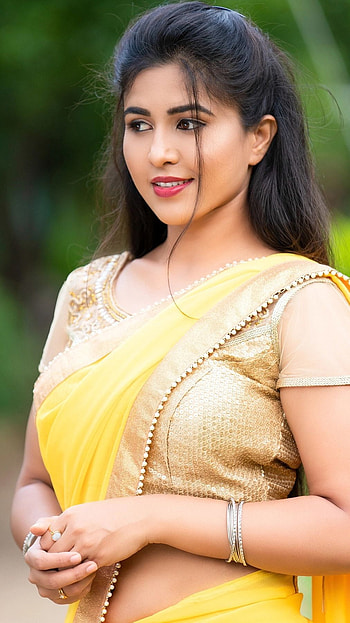 Apoorva, kannada actress, kannada model, saree lover HD phone wallpaper