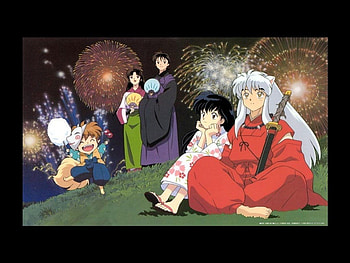 Fireworks Night, night, mask, yukata, nice, miroku, magical, couple, happy, female, handsome, sexy, sweet, sword, smile, hot, girl, shippo, grass, anime girl, anime, pretty, kagome, romantic, guy, lovely, silver hair, kimono, lover, black, inuyasha, cute, long hair, kagome higurashi, male, fireworks, magic, romance, sango, black hair, dark, boy, love, sky, excited HD wallpaper