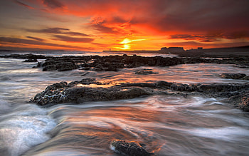 Landscape, Sunset, Sea HD wallpaper